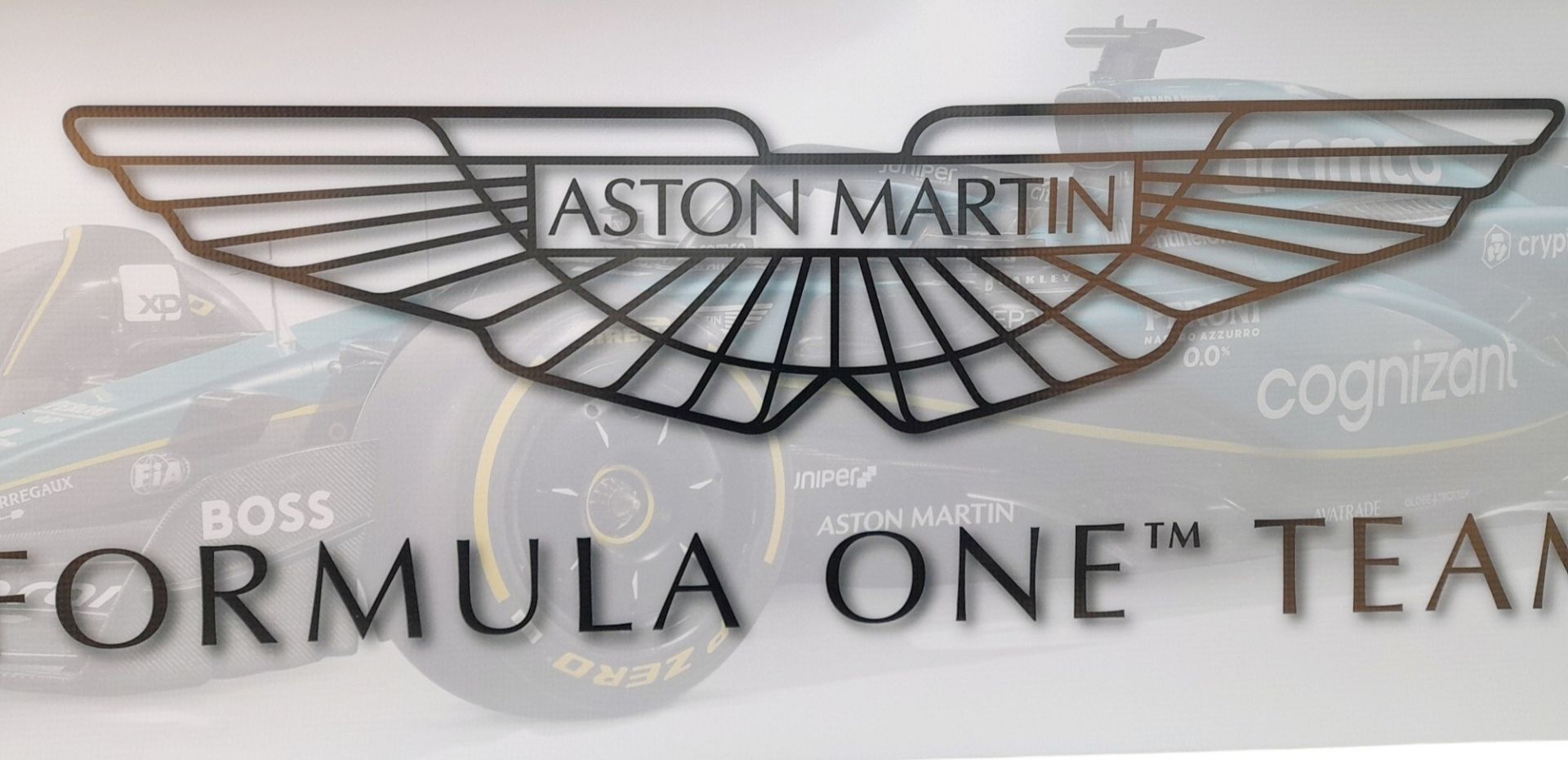 A trophy for any petrolhead, An ASTON MARTIN Formula One Racing Team banner. Strong PVC - Bild 3 aus 7