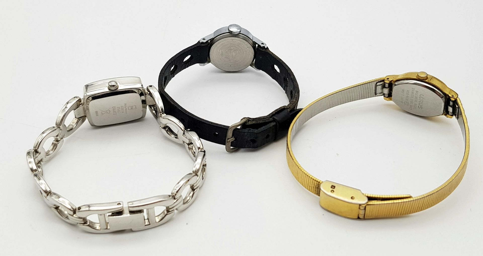 A Parcel of Three Ladies Dress Watches. Comprising: 1) A Chain Link Bracelet Quartz Watch by - Bild 3 aus 6