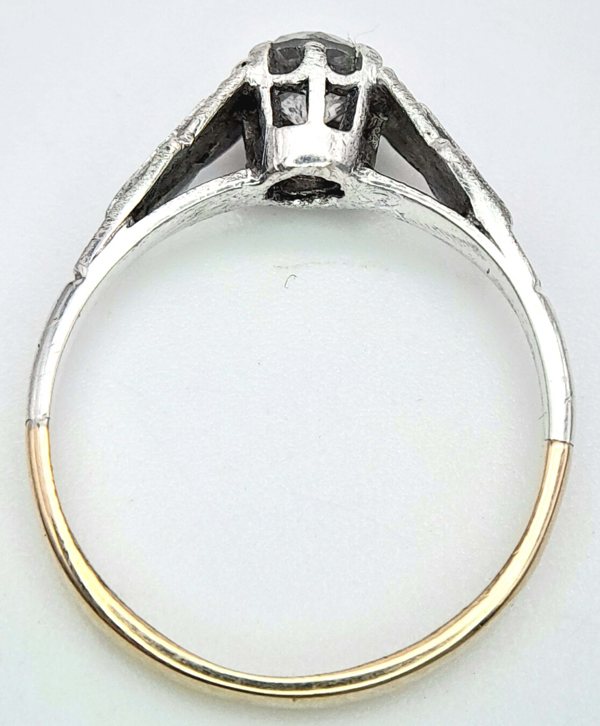 A 9K Yellow Gold (tested) Diamond Solitaire Ring. Size M. 1.9g total weight. - Image 3 of 5