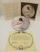 A Donald Zolan Tender Beginnings Limited Edition Ceramic Plate. Comes with COA and original