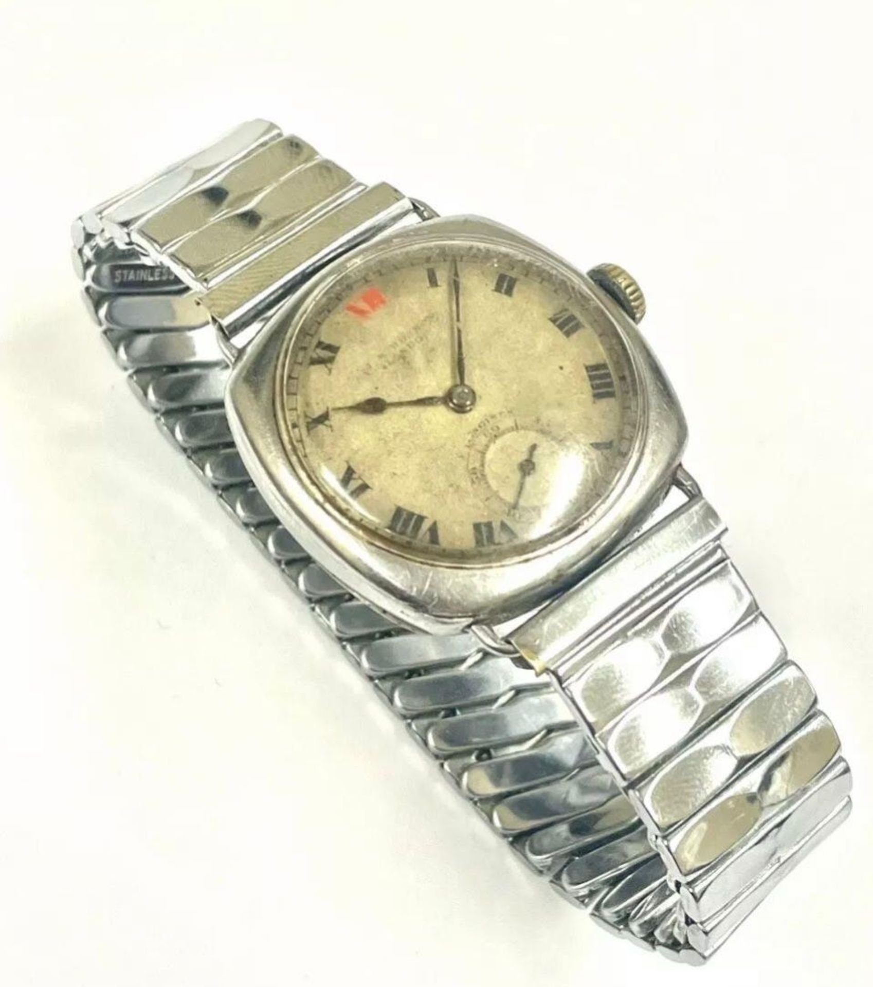 Vintage gents Longines trench style watch Working. - Image 3 of 3