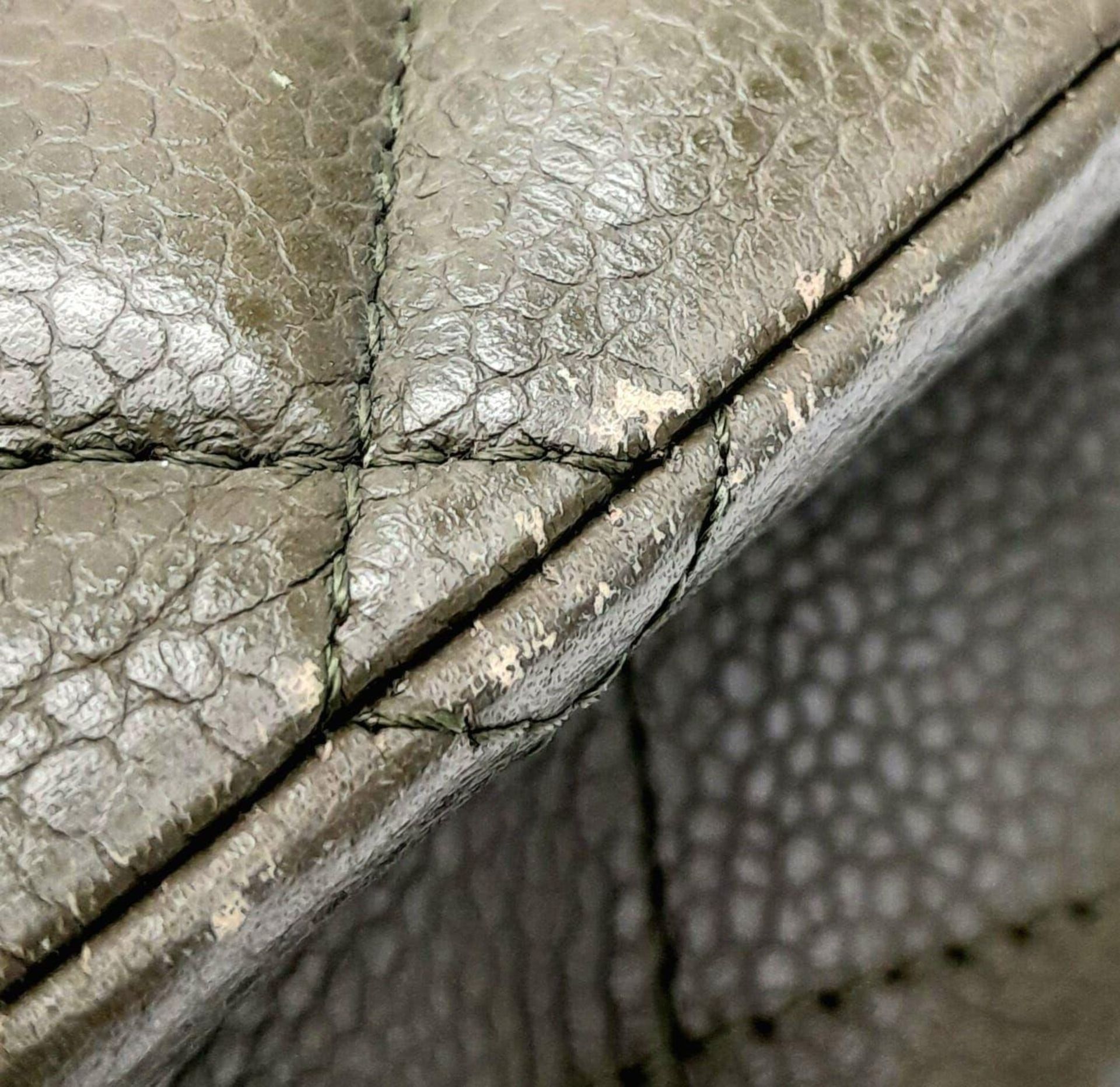 A Chanel Green Jumbo Classic Double Flap Bag. Quilted leather exterior with silver-toned hardware, - Image 11 of 14