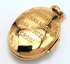 A 9K Yellow Gold Locket. 3cm. 1.6g