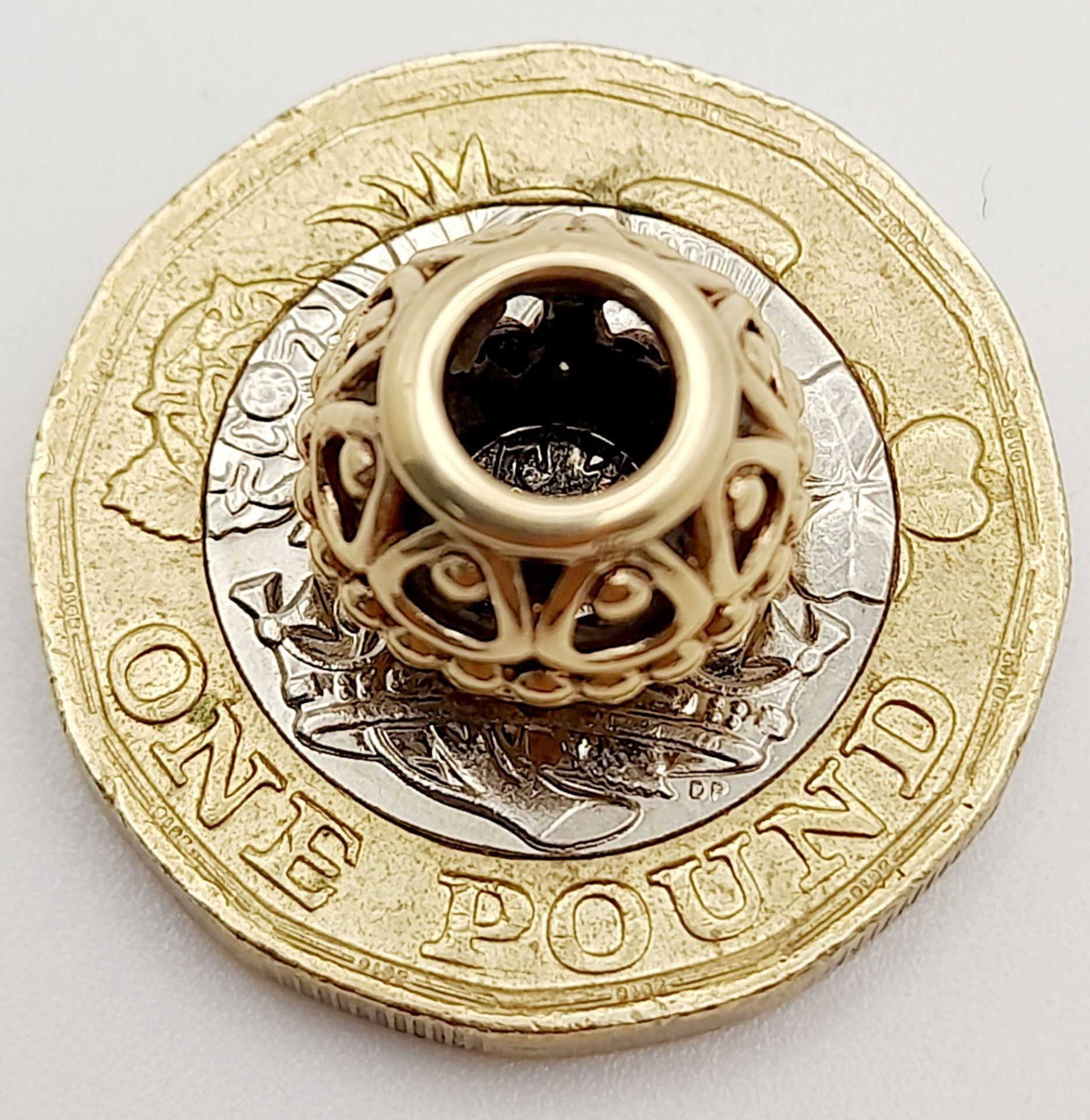 A 14K YELLOW GOLD PANDORA CHARM. 9mm length, 2.2g weight. Ref: SC 8135 - Image 3 of 6