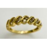 A 9K YELLOW GOLD DIAMOND RING. 0.20ctw, Size L, 2.6g total weight. Ref: SC 8002