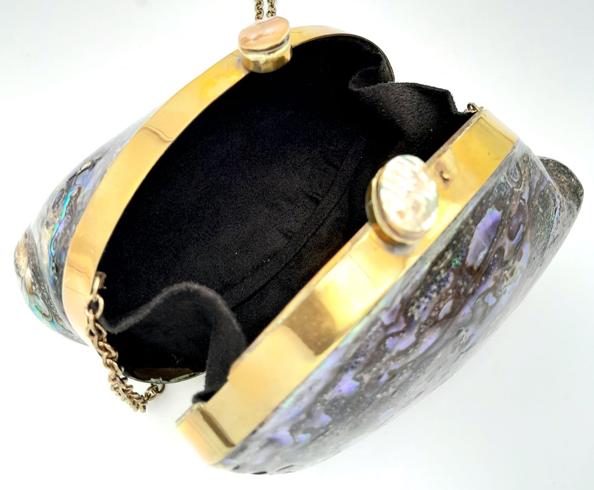 A splendid rare and amazing evening bag, uniquely made from abalone mother of pearl! Supplied with - Image 7 of 7