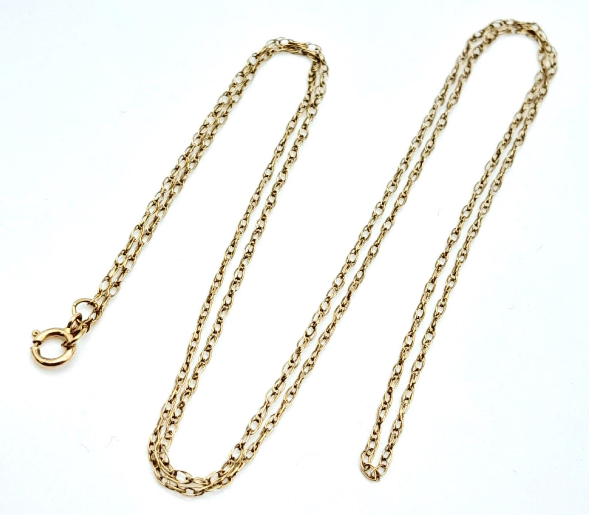 A 9K Yellow Gold Disappearing Necklace. 48cm length. 0.75g weight. - Image 3 of 5