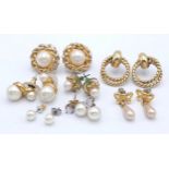 Seven Pairs of Upmarket Costume Jewellery Earrings.