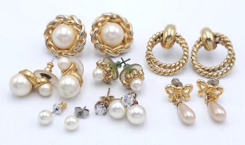 Seven Pairs of Upmarket Costume Jewellery Earrings.