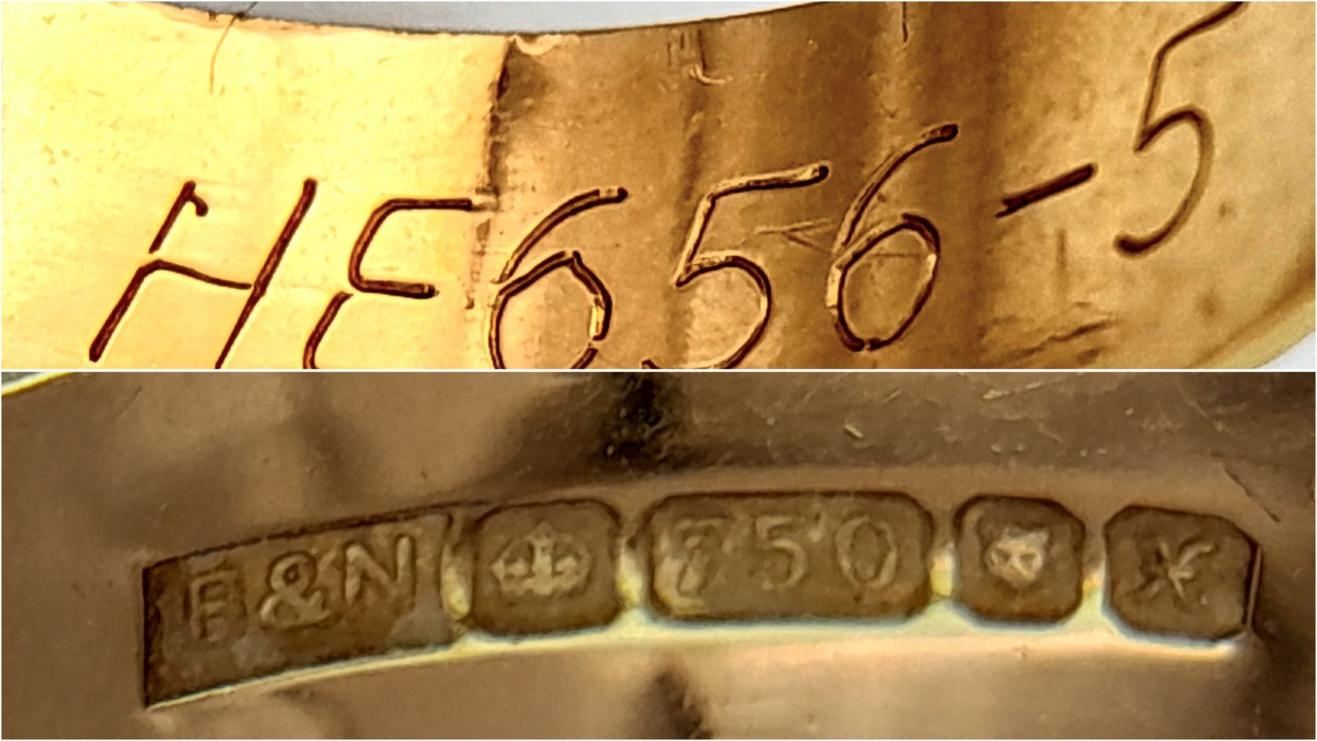 An 18 K yellow gold band ring with engraved rims. Size: M, weight: 3.5 g. - Image 5 of 5