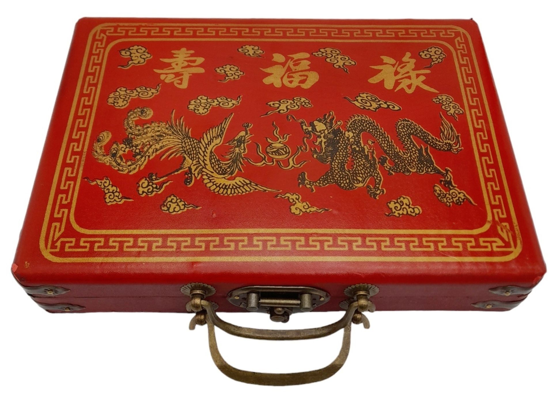 A Mah Jongg Chinese Dice Game in a Small Decorative Travelling Case. In excellent condition. - Bild 2 aus 7
