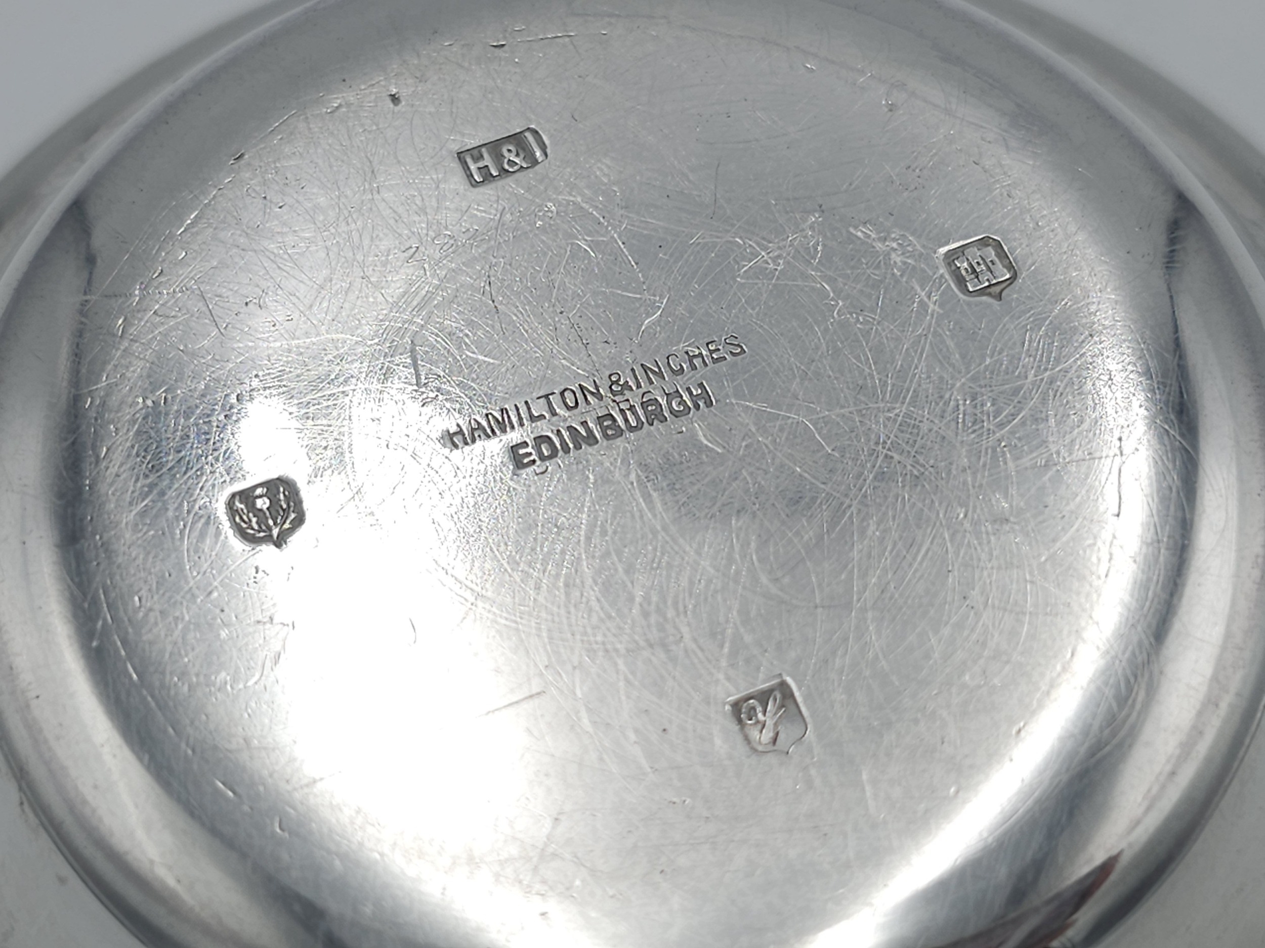 A vintage sterling silver Hamilton & Inches Greece Apaxmai 1949-1956 dish. Full hallmarks Edinburgh, - Image 4 of 6