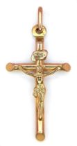 9k yellow gold crucifix pendant 1g