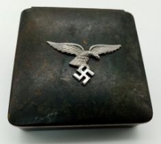 WW2 Period Tabletop Cigarette Box with a Luftwaffe Eagle on the lid.