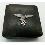 WW2 Period Tabletop Cigarette Box with a Luftwaffe Eagle on the lid.
