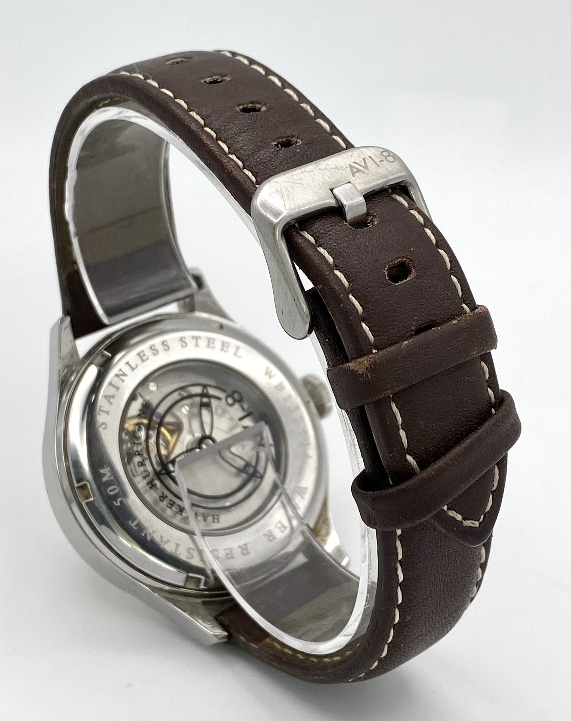 A Men’s ‘Hawker Hurricane’ Automatic Pilots Watch by AVI8. 47mm Including Crown. Full Working Order. - Image 5 of 9