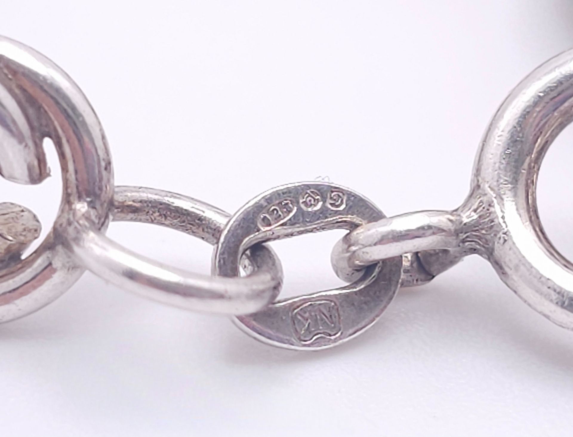 A STERLING SILVER SOLID HEAVY ROPE BRACELET. 22.5cm length, 46.6g total weight. Ref: SC 8083 - Bild 4 aus 6