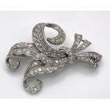 A Vintage Style Platinum and Diamond Elaborate Bow Brooch. 2.2ctw of encrusted diamonds. 10.7g total