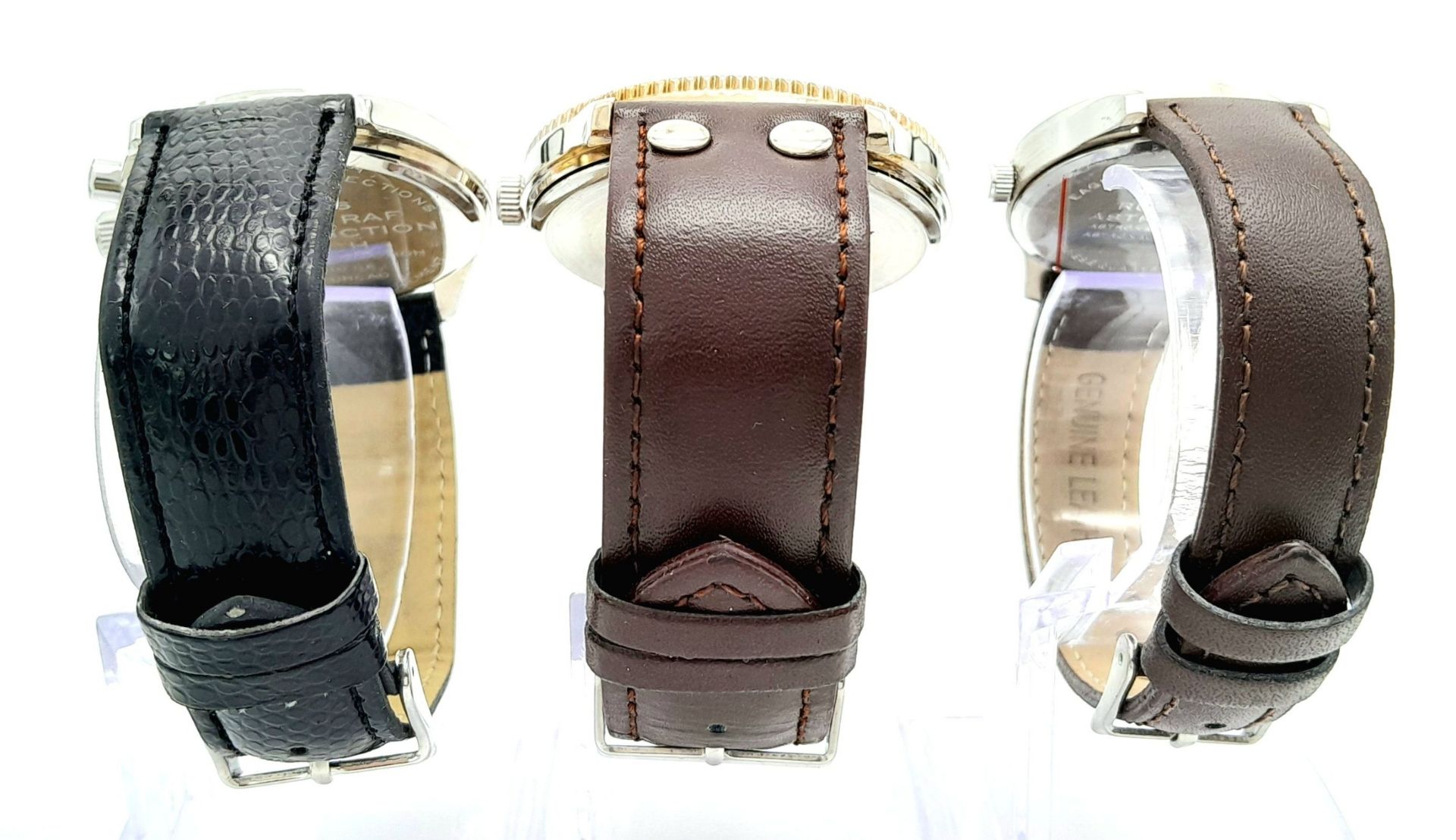 A Parcel of Three Leather Strapped, Military Designed Homage Watches. Comprising: 1) A German Design - Image 4 of 7