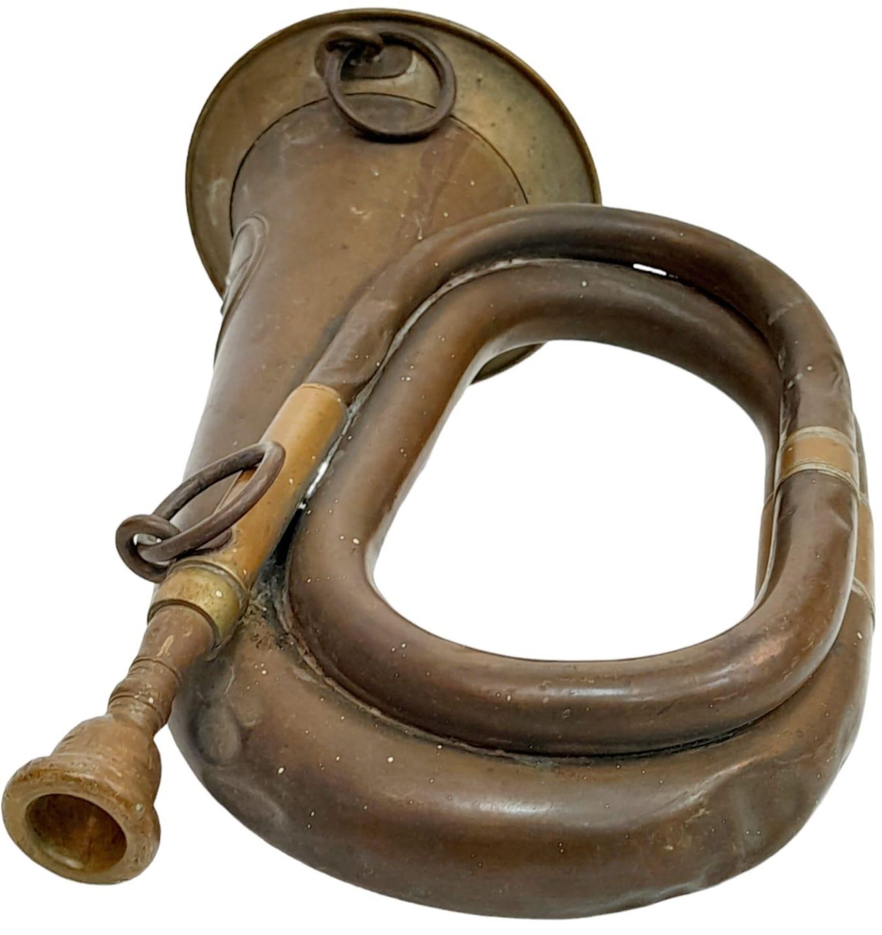 WW1 Imperial German Infantry Bugle. A nice example with a couple of “been there” dents here and - Bild 3 aus 4