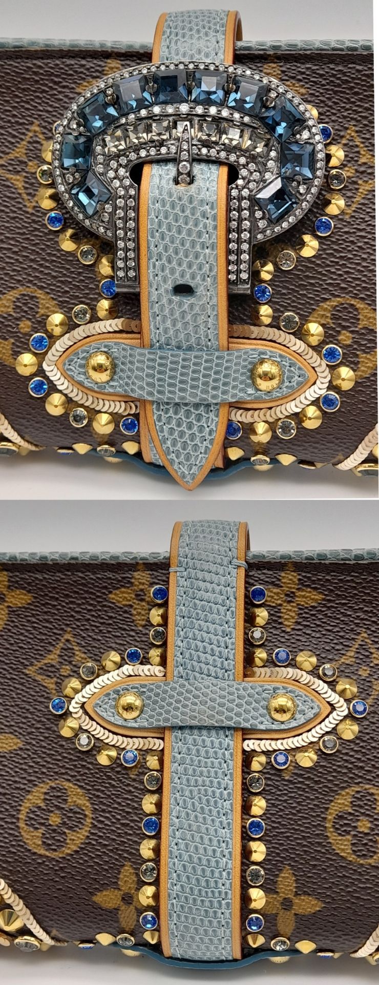 A Louis Vuitton Monogram Les Extraordinaires Clutch Bag. Leather exterior with stone and stud - Image 6 of 15