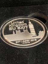 2016 SILVER ONE OUNCE BREXIT COIN. Minted in pure 99.9% SILVER. complete with the original quality