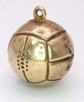 A 9K Yellow Gold Football Pendant/Charm. 20mm. 1.15g weight.