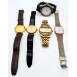 Five Gents Quartz Watches - Not working so as found.
