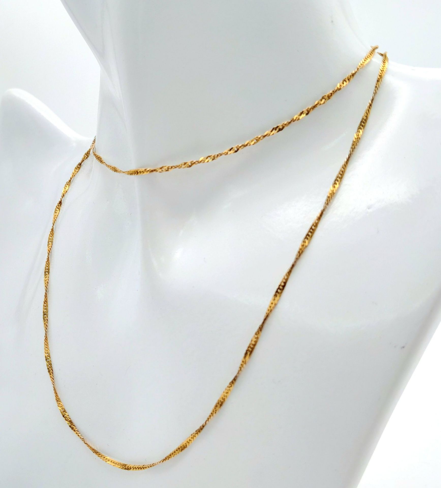 An elegant 9 K yellow gold rope chain necklace, length: 61 cm, weight: 2.3 g. - Image 9 of 11
