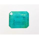 A 4.19ct Natural Zambian Emerald Gemstone - AIG certified in a sealed container.