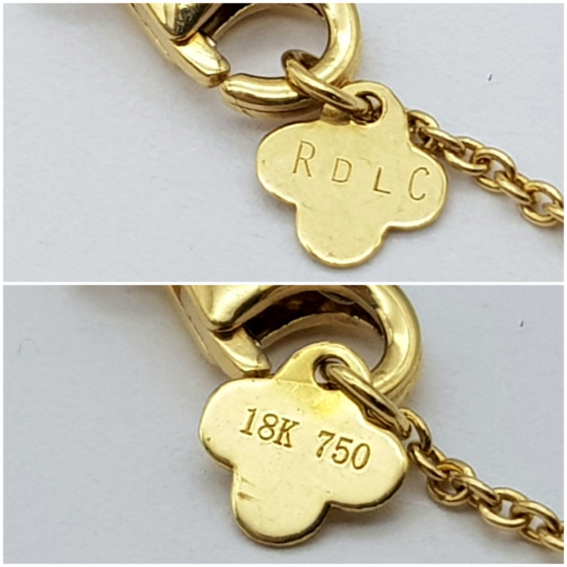 An 18K Gold Diamond Smiley Face Pendant on an 18K Yellow Gold Disappearing Necklace. 1cm diameter - Bild 4 aus 7