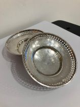 Antique SILVER Pair of BON BON DISHES. Hallmark for A and J Zimmerman, Birmingham 1925. Lovely art