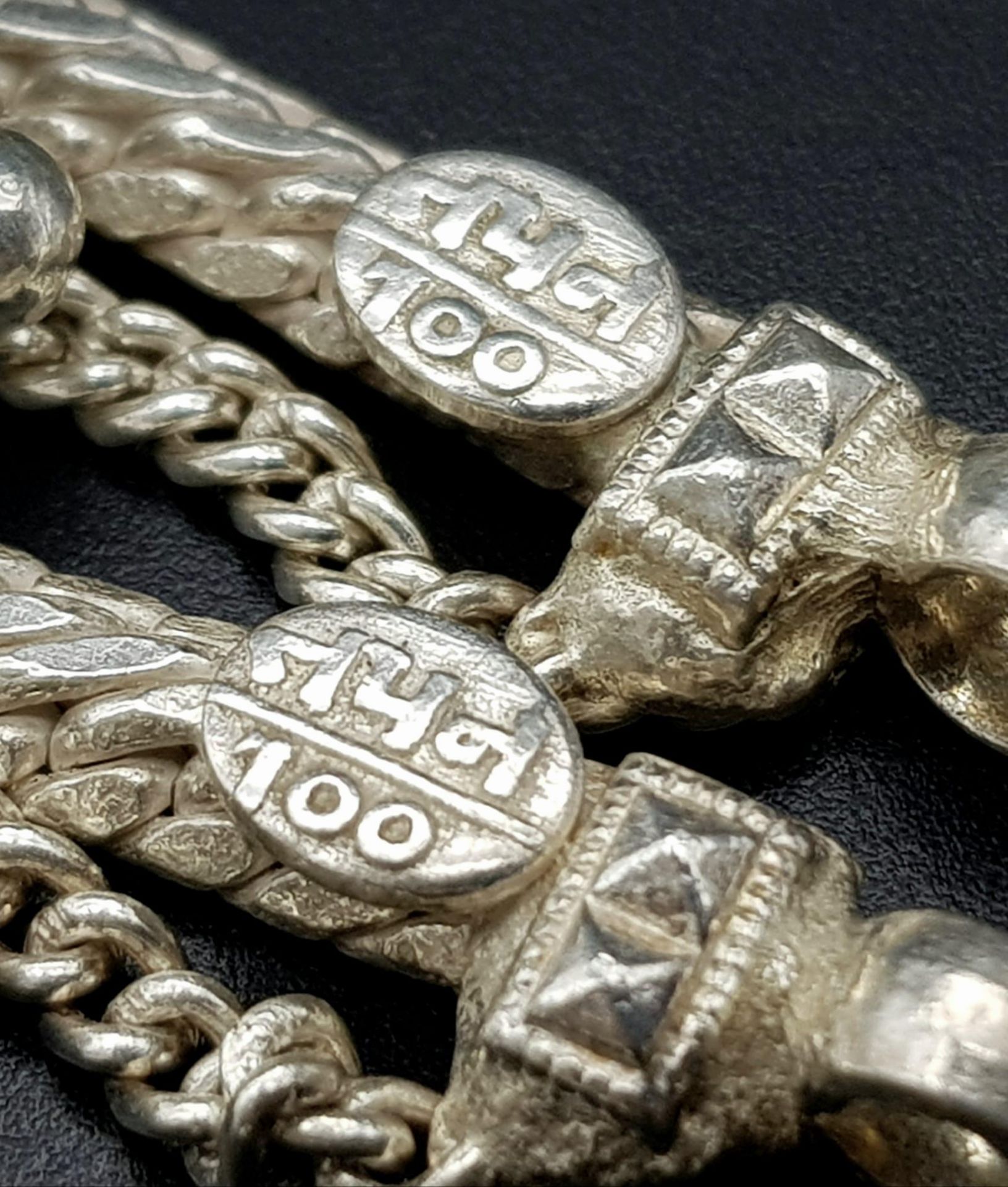 A Vintage Indian Silver (800) Jewellery Collection. Includes 4 upper arm decorative bands and one - Image 9 of 9