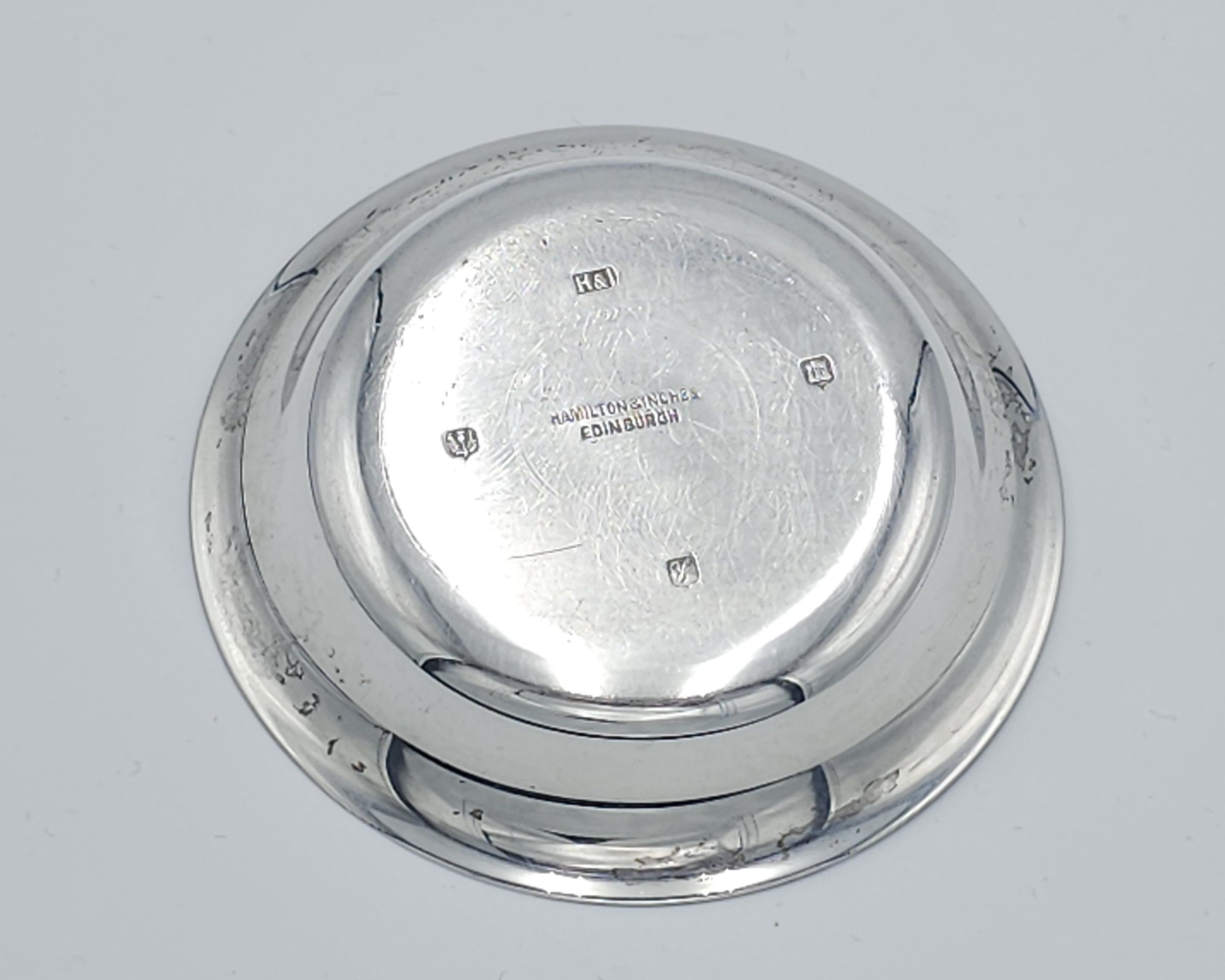A vintage sterling silver Hamilton & Inches Greece Apaxmai 1949-1956 dish. Full hallmarks Edinburgh, - Image 3 of 6