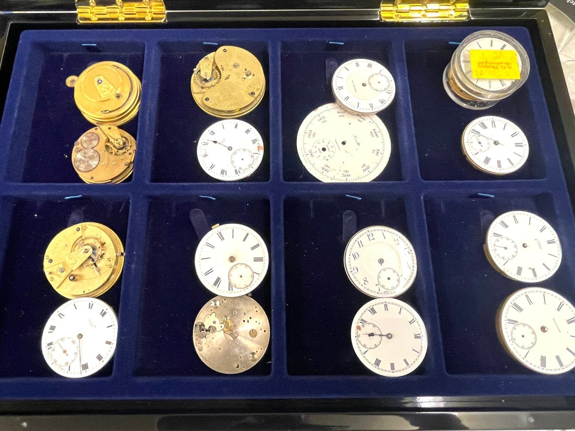 Antique vintage watch movements and case .