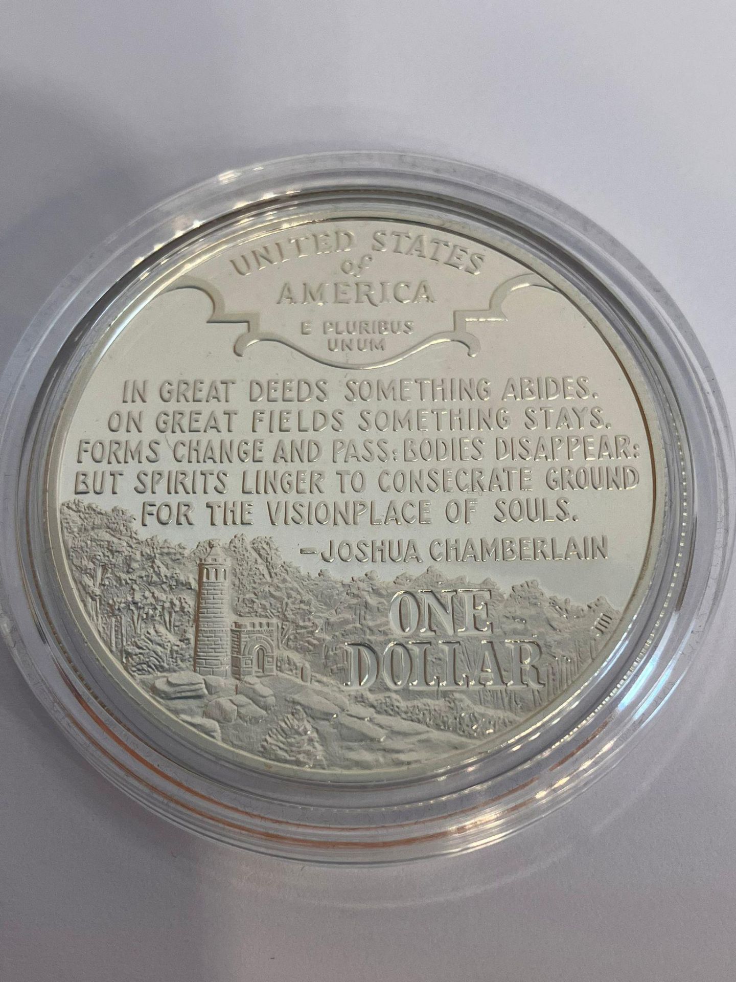 1995 SILVER ‘CIVIL WAR’ DOLLAR. San Francisco mint. Complete with certificate of authenticity. - Bild 3 aus 10