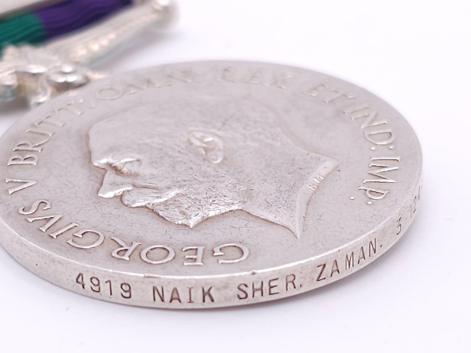General Service Medal 1918 with two clasps: ‘S. Persia’ and ‘Iraq’, named to: 4919 Naik Sher Zaman 3 - Image 4 of 6