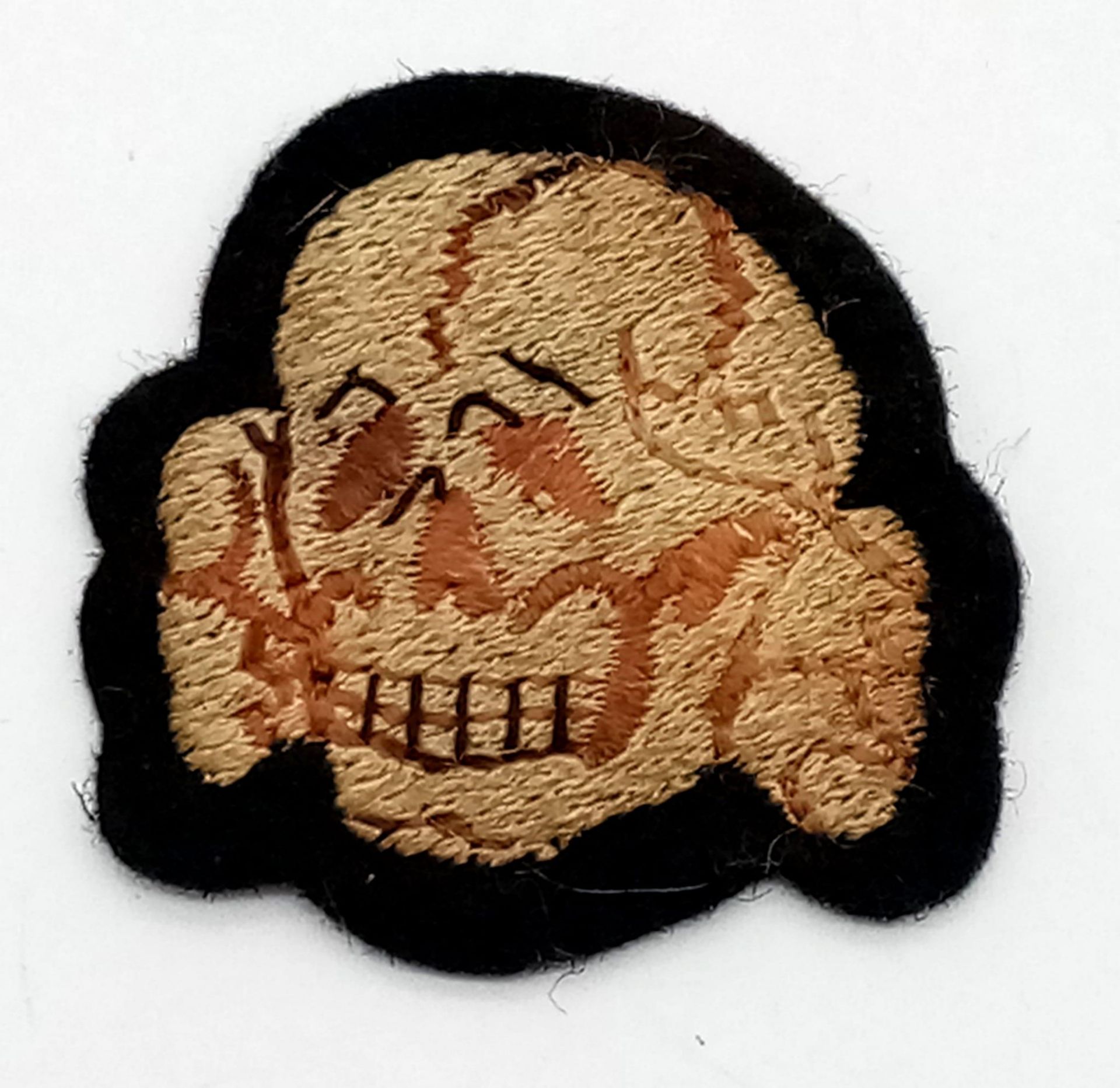 3rd Reich SS-VT Cloth Deaths Head Overseas Cap Skull Badge.