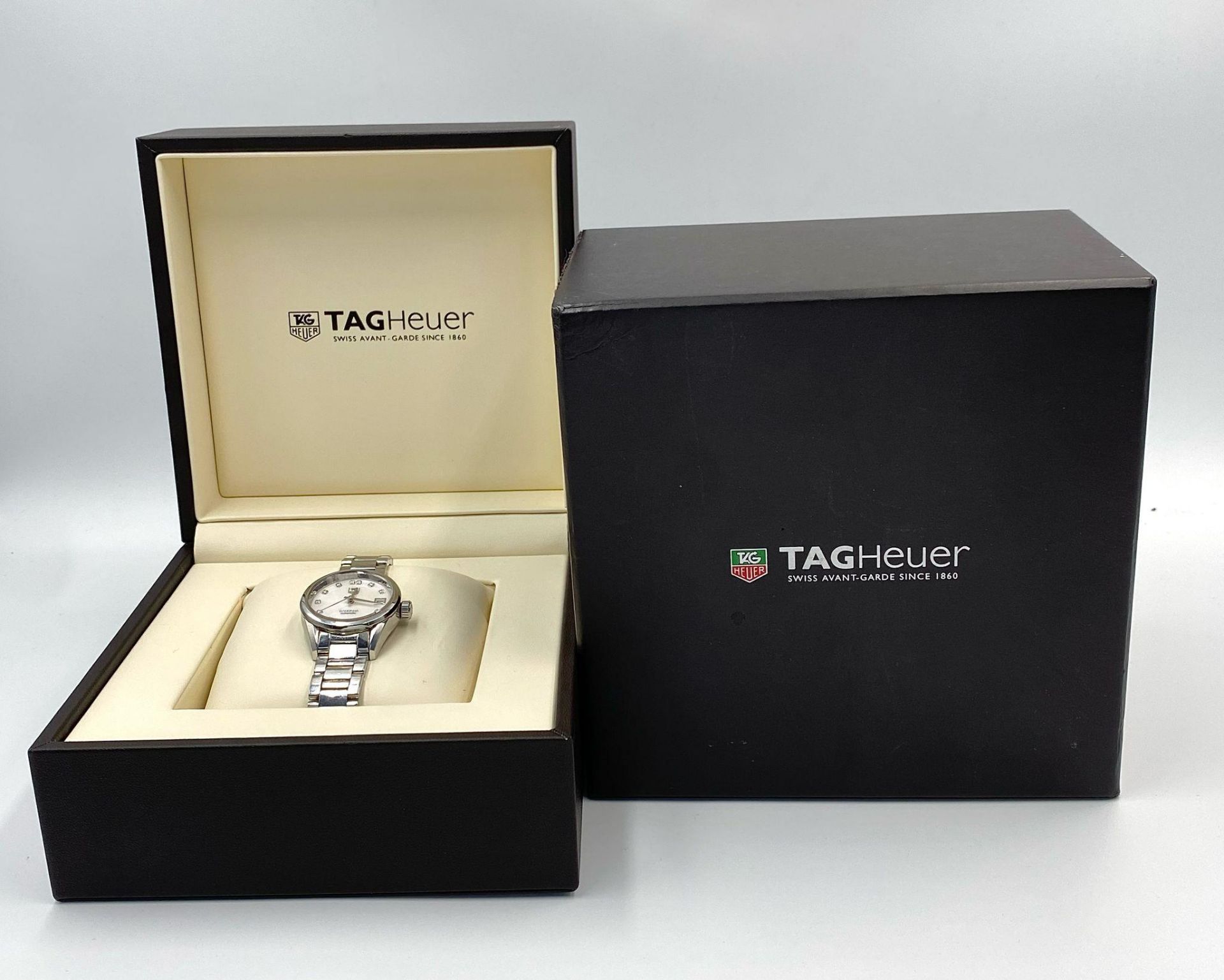 A Tag Heuer Carrera Diamond Ladies Automatic Watch. Stainless steel bracelet and case - 28mm. Mother - Bild 7 aus 10