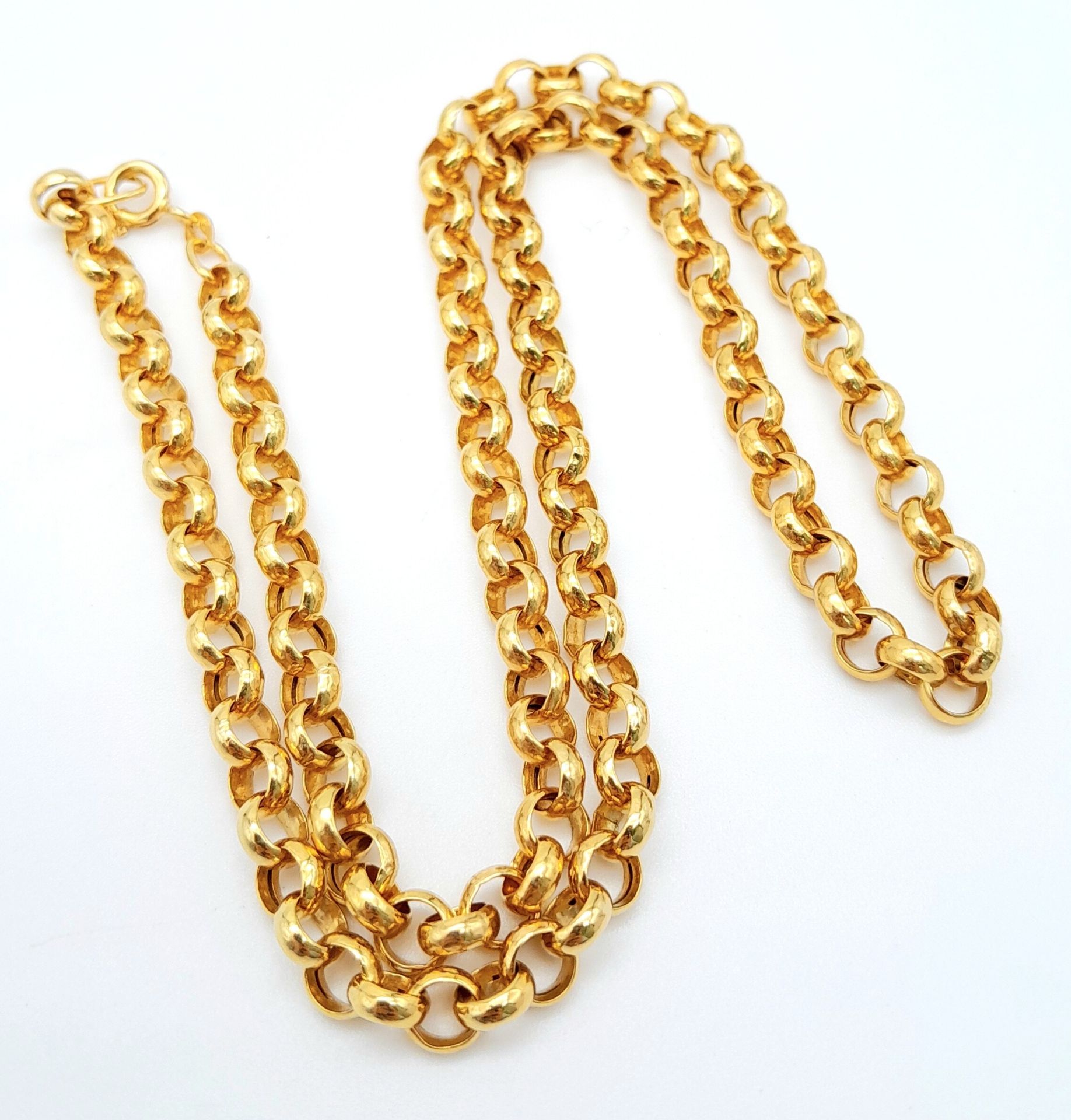 An Italian 9K Yellow Gold Belcher Chain/Necklace. 48cm. 12.2g weight. - Bild 5 aus 5