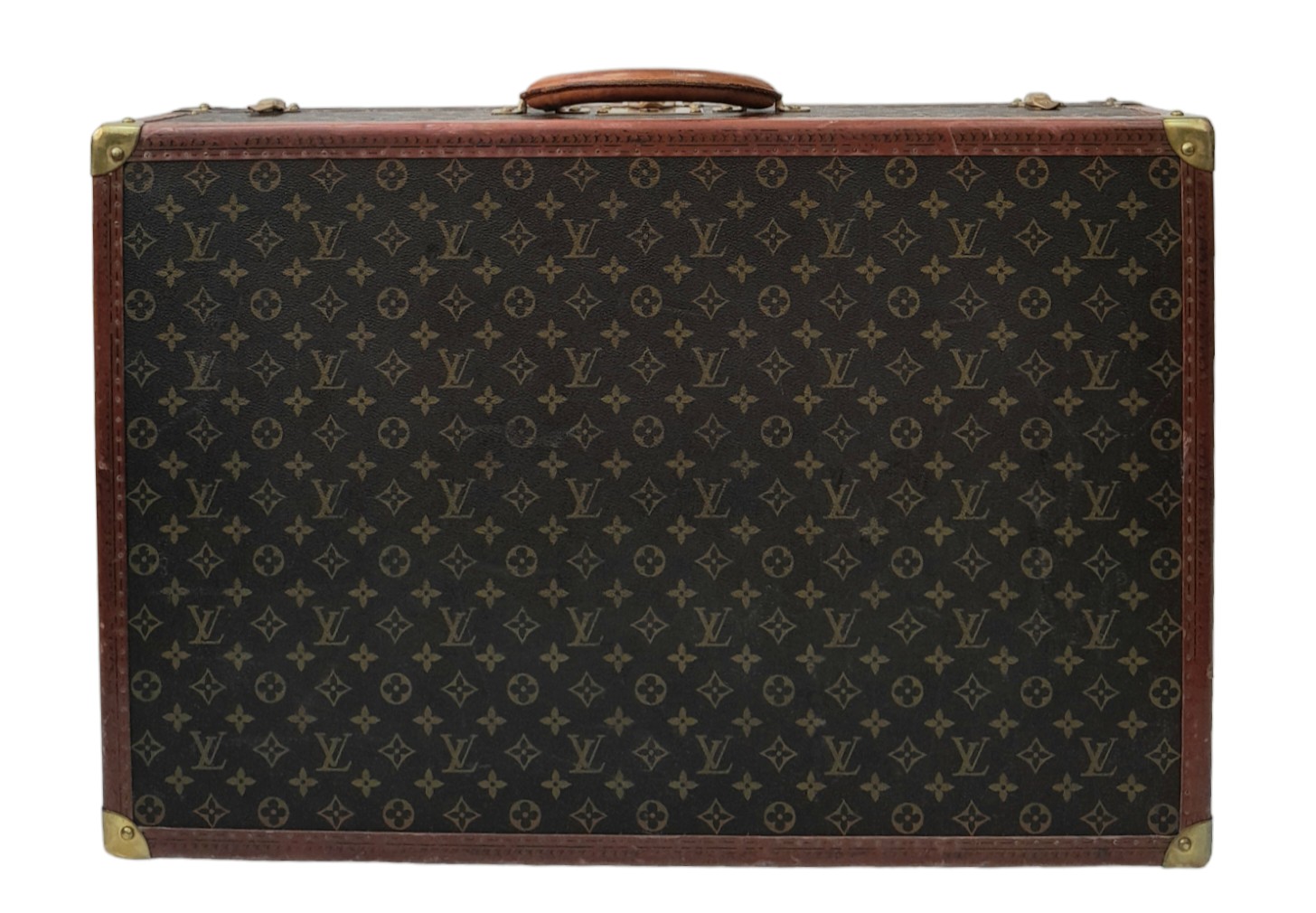 A Vintage Possibly Antique Louis Vuitton Suitcase. The last lot of our LV trilogy. Canvas monogram - Image 2 of 13