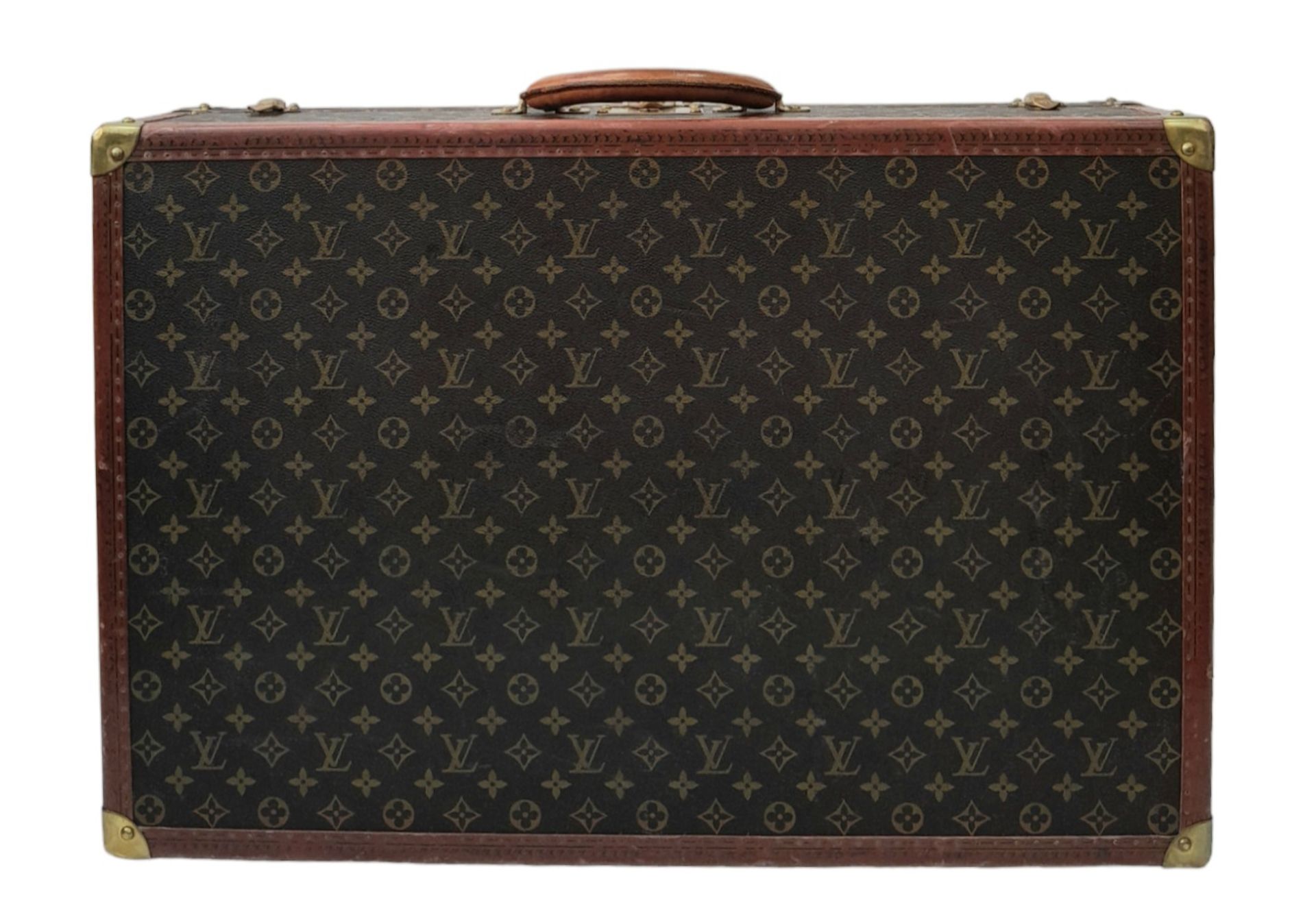 A Vintage Possibly Antique Louis Vuitton Suitcase. The last lot of our LV trilogy. Canvas monogram - Bild 2 aus 13