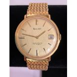 Gentleman’s vintage ACCURST SHOCKMASTER WRISTWATCH. Gold plated finish with gold plated mesh