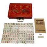A Mah Jongg Chinese Dice Game in a Small Decorative Travelling Case. In excellent condition.