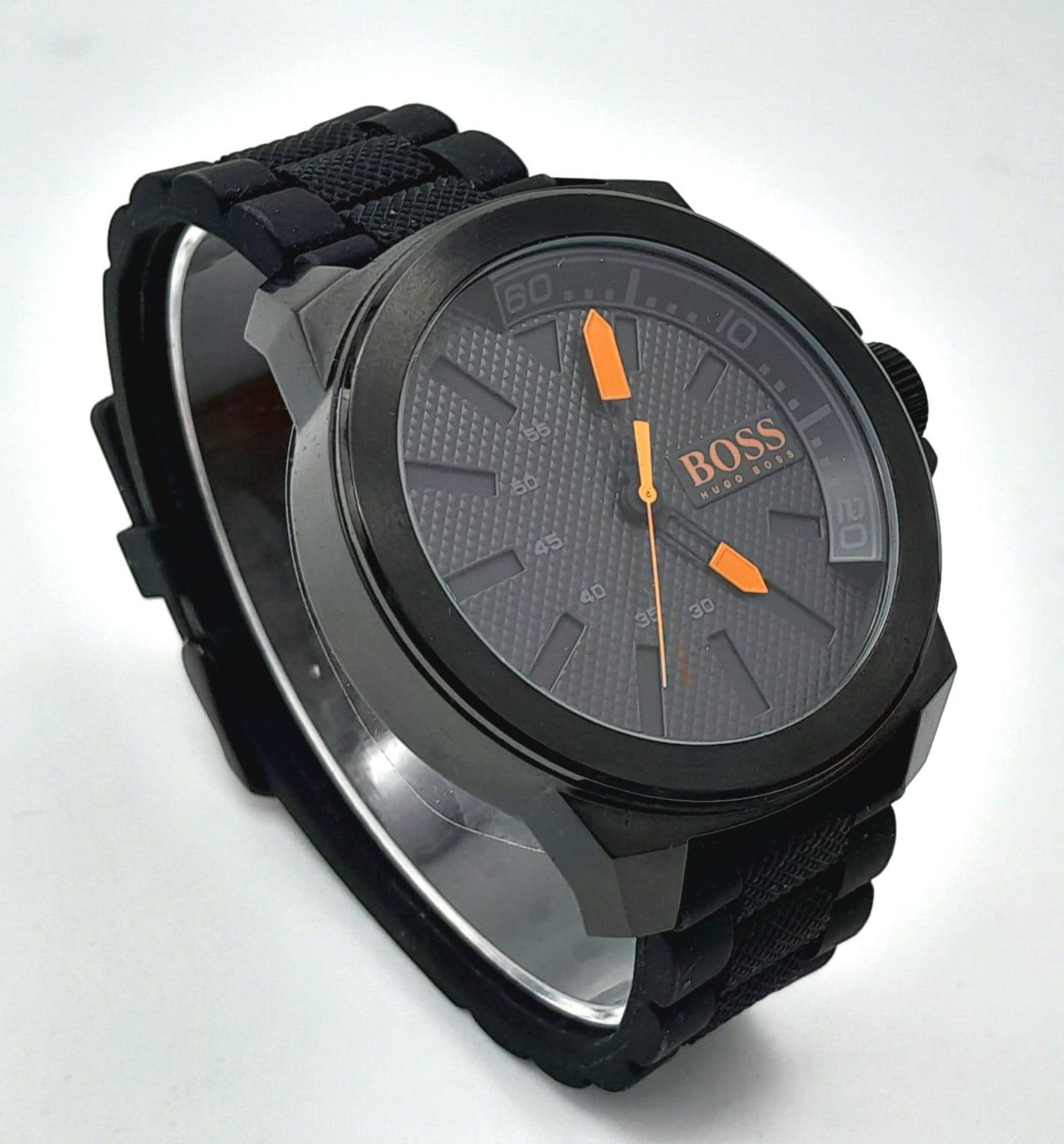 A Hugo Boss Men’s Sports Watch in Box with Tag and Papers. New Battery Fitted March 2024. 55mm - Image 3 of 6