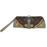 A Louis Vuitton Monogram Les Extraordinaires Clutch Bag. Leather exterior with stone and stud