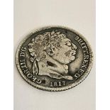 1817 GEORGE III SILVER SIXPENCE in very fine/extra fine condition.