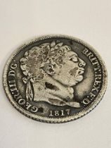 1817 GEORGE III SILVER SIXPENCE in very fine/extra fine condition.