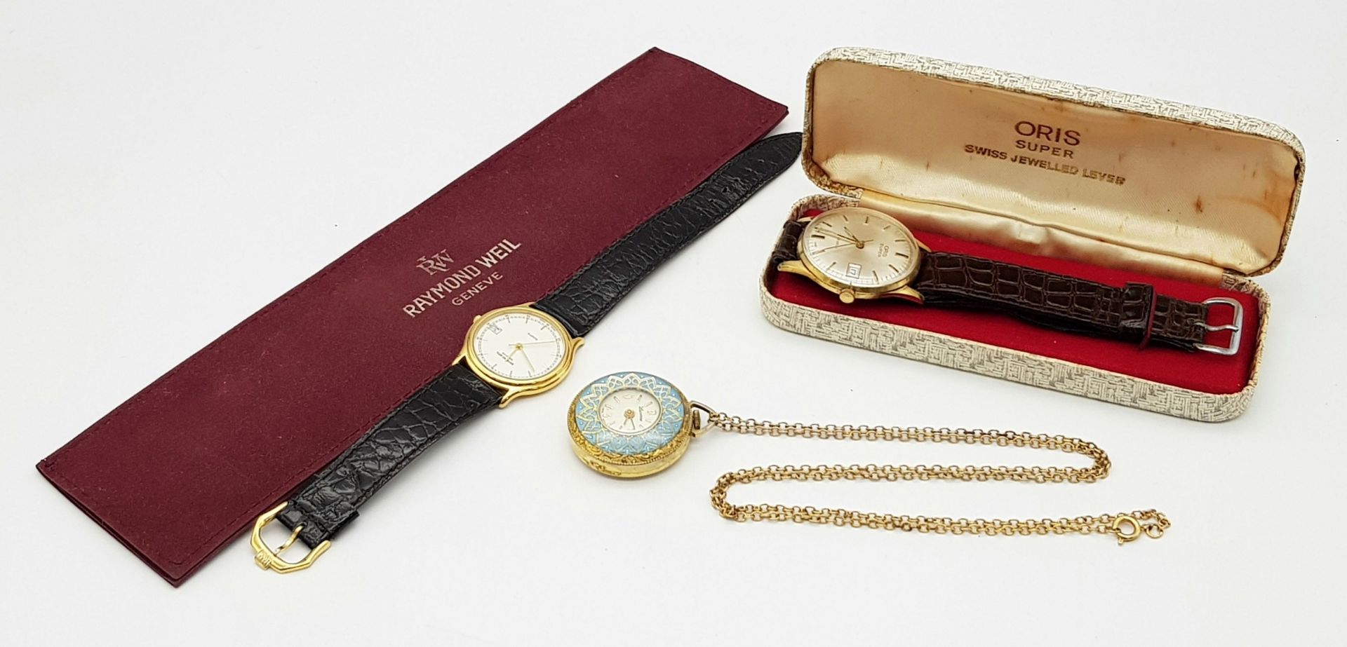 Three Vintage Watches: An Oris Super 17 jewels - working. A Miniature Lucerne Pocket Watch on a - Bild 5 aus 7