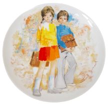 A Vintage French Limoge Porcelain Limited Edition Plate - Emilie and Phillipe. In original